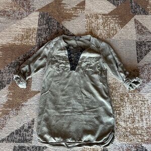 Express Olive Lace-Up Tunic